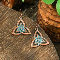 New Hot Sale Simple Personality Ethnic Minority Vacation Style Earrings Vintage Geometric Hollow Delicate Ear Rings Wholesale sku image 5