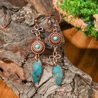 Vente Chaude Transfrontalière Bohème Vintage En Détresse Boucles D'oreilles En Alliage Texture Style Ethnique Boucles D'oreilles Usine De Gros main image 3