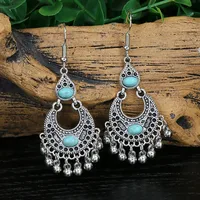 Retro Ethnic Earrings Bohemian Eardrops Tassel Pendant Scenic Spot Ear Hanging Ear Studs Handmade Ear Rings main image 4
