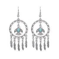 Retro Ethnic Earrings Bohemian Eardrops Tassel Pendant Scenic Spot Ear Hanging Ear Studs Handmade Ear Rings main image 5