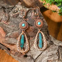 Vente Chaude Transfrontalière Bohème Vintage En Détresse Boucles D'oreilles En Alliage Texture Style Ethnique Boucles D'oreilles Usine De Gros main image 4