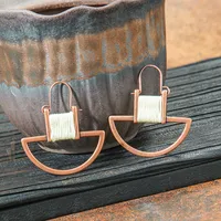 Original Design Retro Ethnic Style Geometric Earrings Yunnan Travel Holiday Style Personality Creative Earrings  Wholesale sku image 8