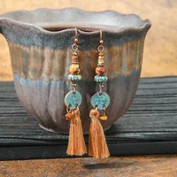 Original Design Retro Ethnic Style Geometric Earrings Yunnan Travel Holiday Style Personality Creative Earrings  Wholesale sku image 16
