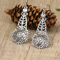 Retro Ethnic Earrings Bohemian Eardrops Tassel Pendant Scenic Spot Ear Hanging Ear Studs Handmade Ear Rings sku image 2