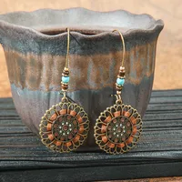 Original Design Retro Ethnic Style Geometric Earrings Yunnan Travel Holiday Style Personality Creative Earrings  Wholesale sku image 14