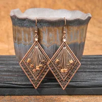 Retro Coffee Color Earrings Suit Bohemian Fashion Creative Geometric Ear Rings All Match Tassel Earrings sku image 1