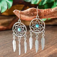 Wholesale Vintage Bohemian Turquoise Earrings Suit National Fashion Eardrops Earrings Supply sku image 18