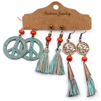 Accesorios Transfronterizos, Pendientes De Borla De 3 Piezas, Estilo Europeo Y Americano, Nuevos Pendientes De Estilo Retro Bohemio Para Mujer, Venta Al Por Mayor main image 3