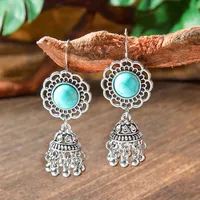 Wholesale Vintage Bohemian Turquoise Earrings Suit National Fashion Eardrops Earrings Supply sku image 29