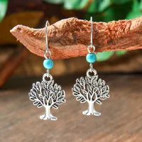 Wholesale Vintage Bohemian Turquoise Earrings Suit National Fashion Eardrops Earrings Supply sku image 4