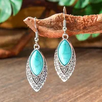 Wholesale Vintage Bohemian Turquoise Earrings Suit National Fashion Eardrops Earrings Supply sku image 2
