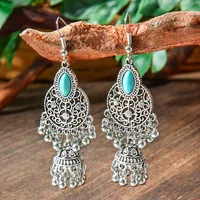Wholesale Vintage Bohemian Turquoise Earrings Suit National Fashion Eardrops Earrings Supply sku image 33