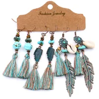 Accessories  Popular 3-Piece Tassel Earrings Bohemian Retro New Earrings Suit Women Wholesale sku image 7
