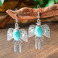 Wholesale Vintage Bohemian Turquoise Earrings Suit National Fashion Eardrops Earrings Supply sku image 28