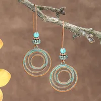 Suit Bohemian Vintage Earrings Ethnic Vacation Style Long Fringe Earrings Super Beautiful Jungle Style Earrings sku image 8