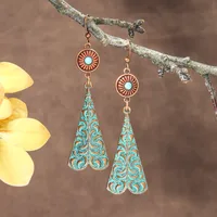 Suit Bohemian Vintage Earrings Ethnic Vacation Style Long Fringe Earrings Super Beautiful Jungle Style Earrings sku image 11