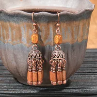 Retro Coffee Color Earrings Suit Bohemian Fashion Creative Geometric Ear Rings All Match Tassel Earrings sku image 19