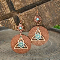Retro Coffee Color Earrings Suit Bohemian Fashion Creative Geometric Ear Rings All Match Tassel Earrings sku image 9