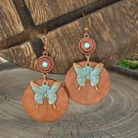 Retro Coffee Color Earrings Suit Bohemian Fashion Creative Geometric Ear Rings All Match Tassel Earrings sku image 10