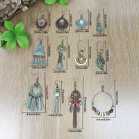 New Wholesale Hot Sale Retro Ethnic Style Earrings Combination Suit Geometric Circle Chain Ear Rings main image 4