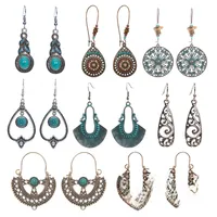 Hot  Bohemian Turquoise Earrings  National Style Vintage Earrings Retro main image 1