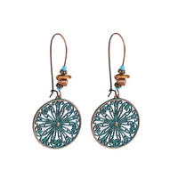 Hot  Bohemian Turquoise Earrings  National Style Vintage Earrings Retro main image 2