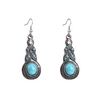 Hot  Bohemian Turquoise Earrings  National Style Vintage Earrings Retro main image 3