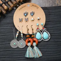 Hot Sale Bohemian Stylish Good Texture Metal Eardrop Earrings Wholesale Ethnic Vacation Style All-Match Earrings sku image 1