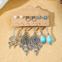 Hot Sale Bohemian Stylish Good Texture Metal Eardrop Earrings Wholesale Ethnic Vacation Style All-Match Earrings sku image 4
