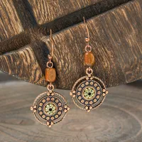 Retro Coffee Color Earrings Suit Bohemian Fashion Creative Geometric Ear Rings All Match Tassel Earrings sku image 5
