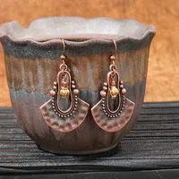 Retro Coffee Color Earrings Suit Bohemian Fashion Creative Geometric Ear Rings All Match Tassel Earrings sku image 2