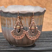Retro Coffee Color Earrings Suit Bohemian Fashion Creative Geometric Ear Rings All Match Tassel Earrings sku image 3