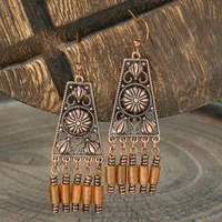 Retro Coffee Color Earrings Suit Bohemian Fashion Creative Geometric Ear Rings All Match Tassel Earrings sku image 14