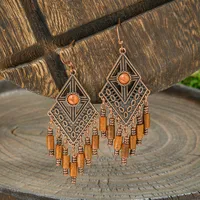 Retro Coffee Color Earrings Suit Bohemian Fashion Creative Geometric Ear Rings All Match Tassel Earrings sku image 20