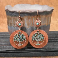 Retro Coffee Color Earrings Suit Bohemian Fashion Creative Geometric Ear Rings All Match Tassel Earrings sku image 11