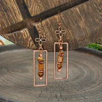 Retro Coffee Color Earrings Suit Bohemian Fashion Creative Geometric Ear Rings All Match Tassel Earrings sku image 12