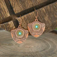 Retro Coffee Color Earrings Suit Bohemian Fashion Creative Geometric Ear Rings All Match Tassel Earrings sku image 4