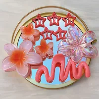 Southeast Asia Explosions High Sense Net Red Hair Clip Flower 10-piece Set Egg Flower Clip Full Head Shark Clip main image 1