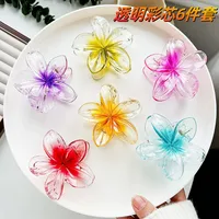 Southeast Asia Explosions High Sense Net Red Hair Clip Flower 10-piece Set Egg Flower Clip Full Head Shark Clip sku image 36