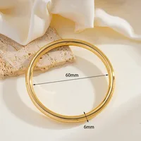 Solid Color IG Style Simple Style 16K Gold Plated White Gold Plated Gold Plated 304 Stainless Steel Bangle In Bulk sku image 6