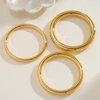 Color Sólido Estilo IG Estilo Simple Chapado En Oro De 16 Quilates Blanco Oro Plateado Chapado En Oro Acero Inoxidable 304 Brazalete Al Mayoreo main image 6