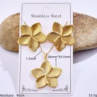 Casual Glam Lady 304 Stainless Steel Geometric Heart Shape K Gold Plated Women's Jewelry Set sku image 20