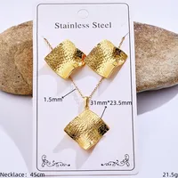 Casual Glam Lady 304 Stainless Steel Geometric Heart Shape K Gold Plated Women's Jewelry Set sku image 16