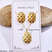 Casual Glam Lady 304 Stainless Steel Geometric Heart Shape K Gold Plated Women's Jewelry Set sku image 26