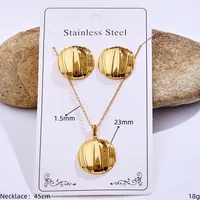 Casual Glam Lady 304 Stainless Steel Geometric Heart Shape K Gold Plated Women's Jewelry Set sku image 30