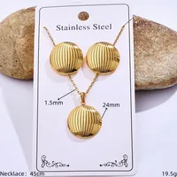 Casual Glam Lady 304 Stainless Steel Geometric Heart Shape K Gold Plated Women's Jewelry Set sku image 32