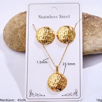 Casual Glam Lady 304 Stainless Steel Geometric Heart Shape K Gold Plated Women's Jewelry Set sku image 14