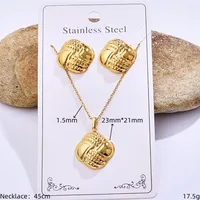 Casual Glam Lady 304 Stainless Steel Geometric Heart Shape K Gold Plated Women's Jewelry Set sku image 34