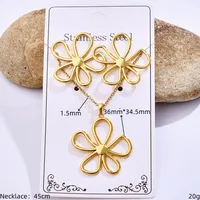 Casual Glam Lady 304 Stainless Steel Geometric Heart Shape K Gold Plated Women's Jewelry Set sku image 40