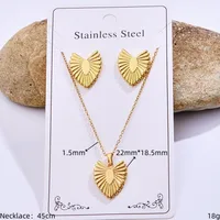 Casual Glam Lady 304 Stainless Steel Geometric Heart Shape K Gold Plated Women's Jewelry Set sku image 23